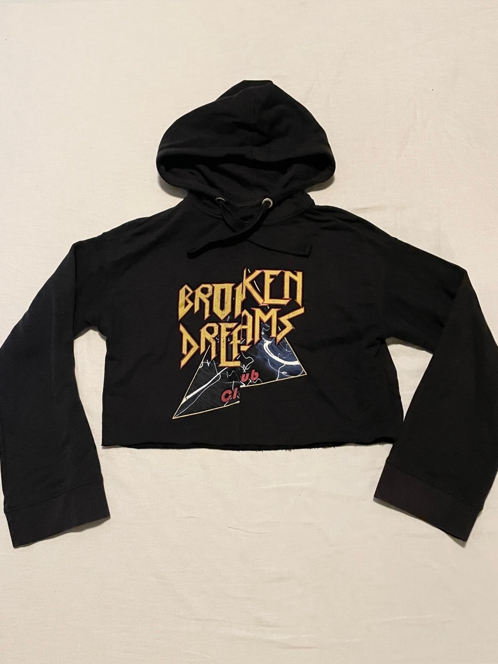 H&M Divided Broken Dreams Club Graphic Crop Hoodie XS